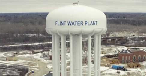 Flint water tower