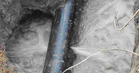 Pipeline leaking into ground